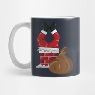 Santa Claus entering the chimney Christmas bag Mug